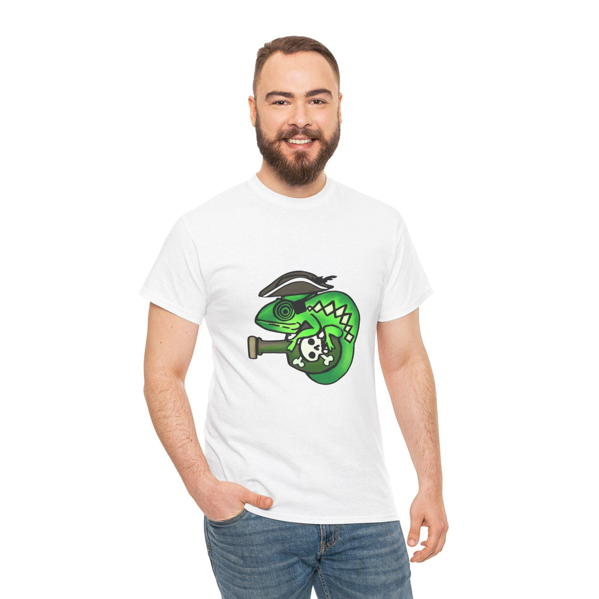 Cool Chameleon Graphic Tee | Unisex Cotton T-Shirt for Casual Wear, Gifts, Eco-Friendly Fashion, Skater Style, Summer Vibes