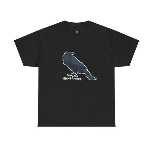 Nevermore Raven Tee, Gothic Shirt, Dark Aesthetic Apparel, Unisex Casual Wear, Halloween Gift, Literary Quotes T-Shirt